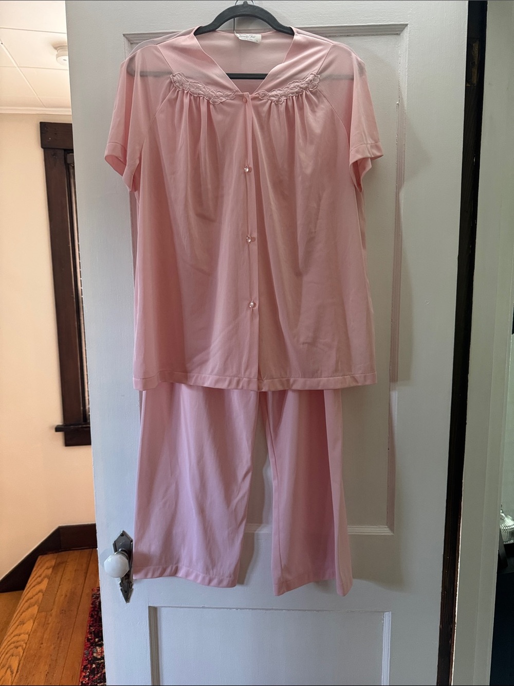 Vintage Vanity Fair Light Pink Short-Sleeve Button Pajama Set